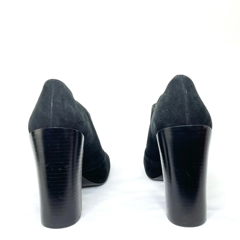 Tory Burch Charcoal Suede Block Heel Ankle Booties